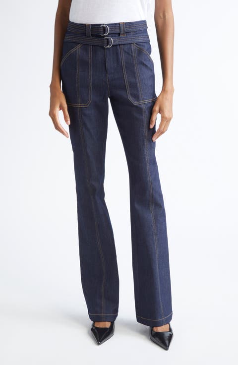 Kenji Topstitch Detail Bootcut Jeans