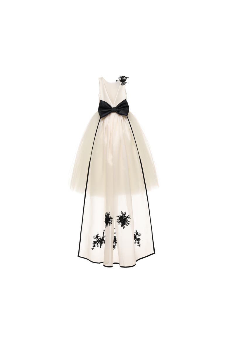 Rosienne Tulle Overlay Floral Applique Dress, Alternate, color, ivory