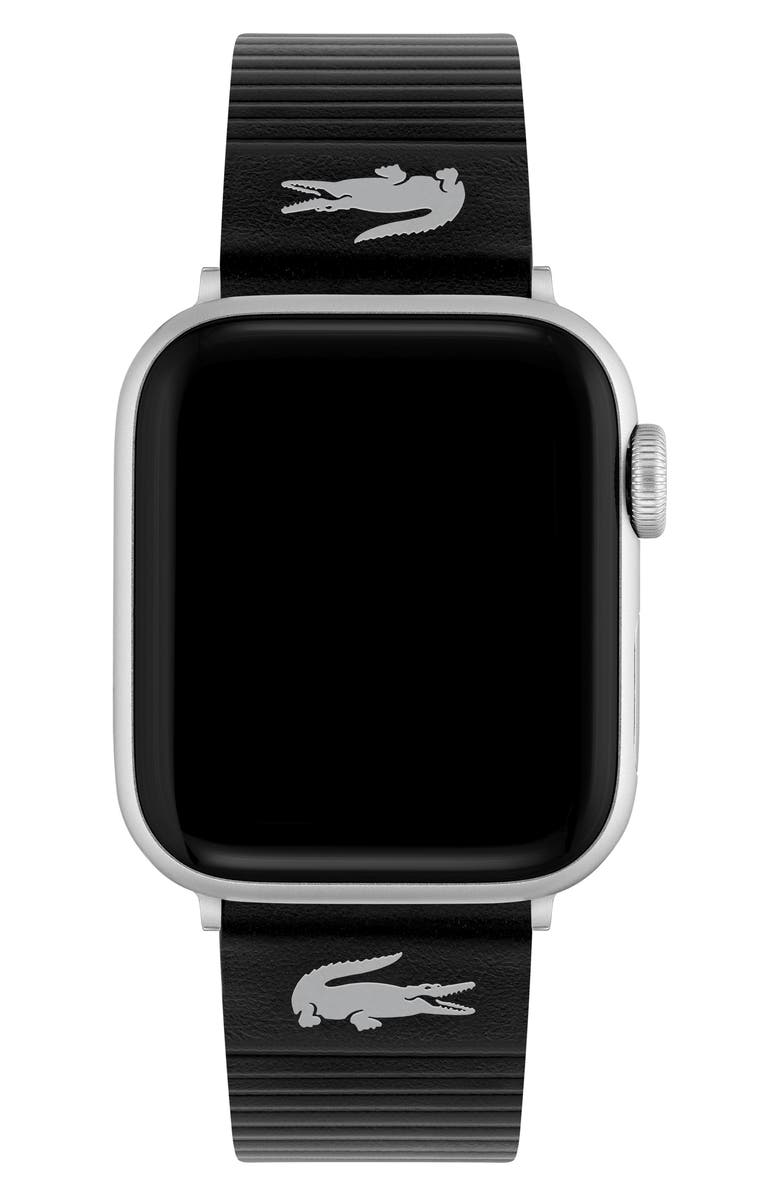 Lacoste Striping Leather Apple Watch<sup>®</sup> Watchband, Alternate, color,