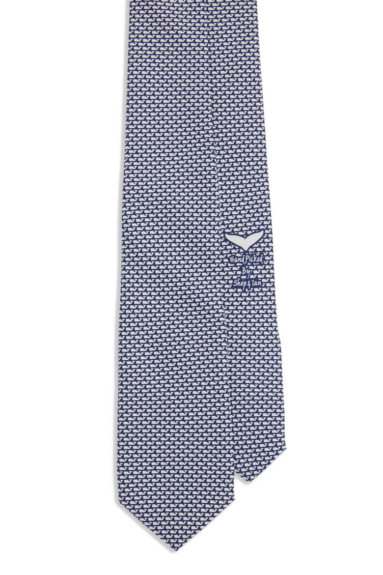 Kids' Whale Silk Tie, Main, color, NAUTICAL NAVY