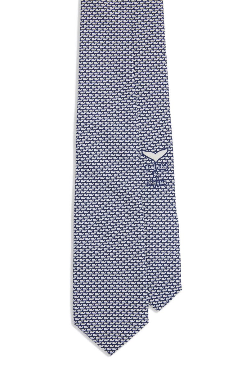 vineyard vines Kids' Whale Silk Tie, Main, color, Nautical Navy