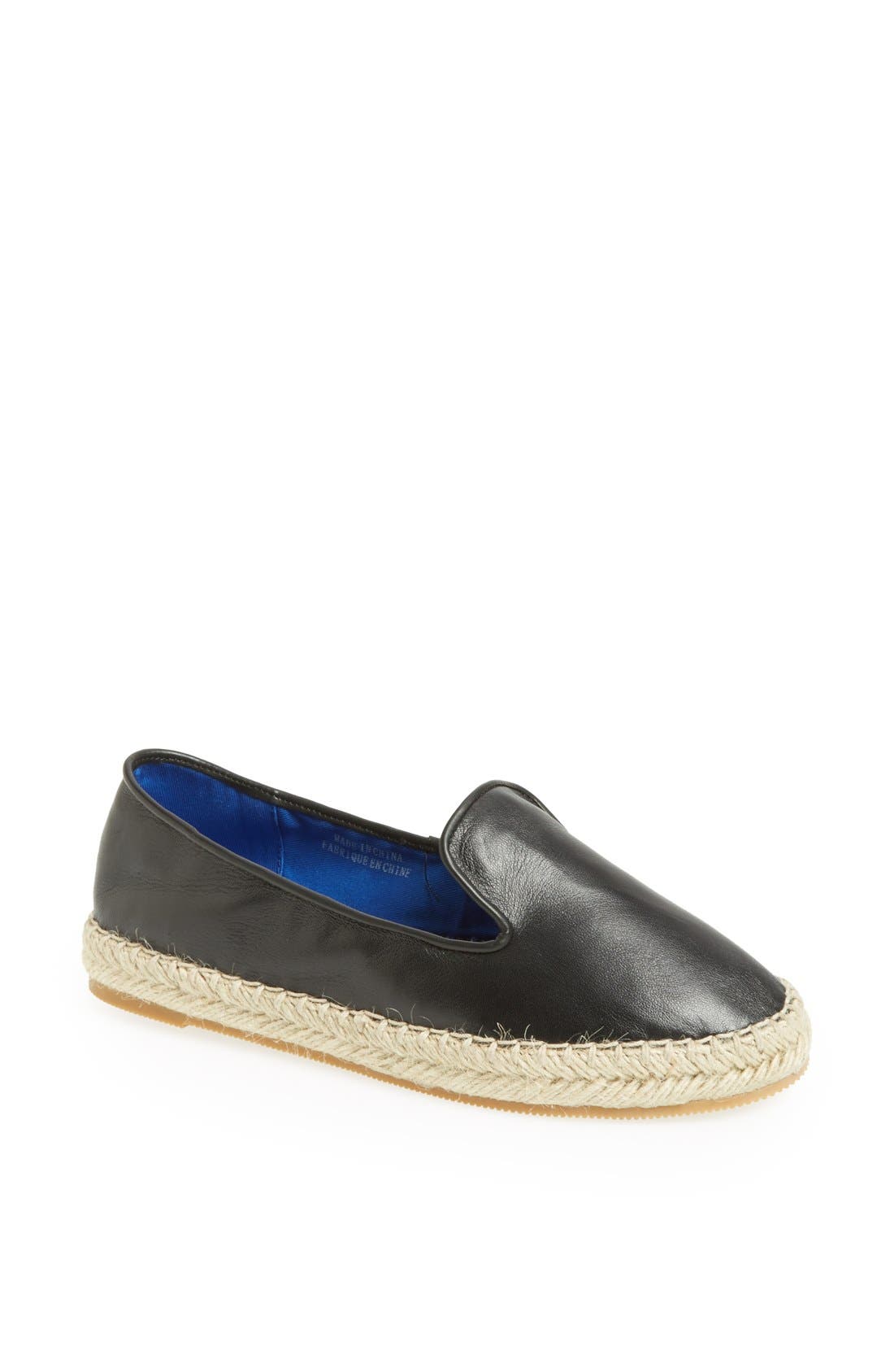 'Abides' Printed Calf Hair Espadrille Flat, Main, color, BLACK