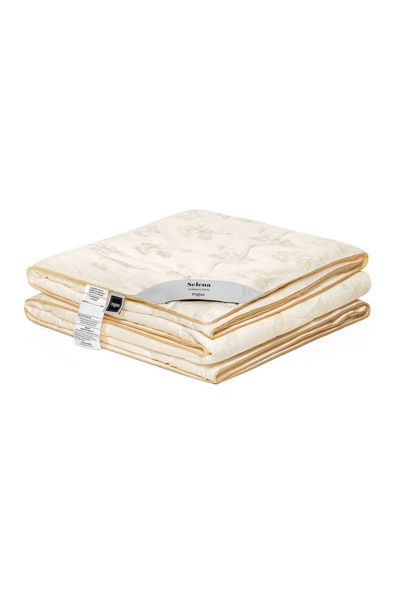 Selena Tussah silk comforter, Main, color, White