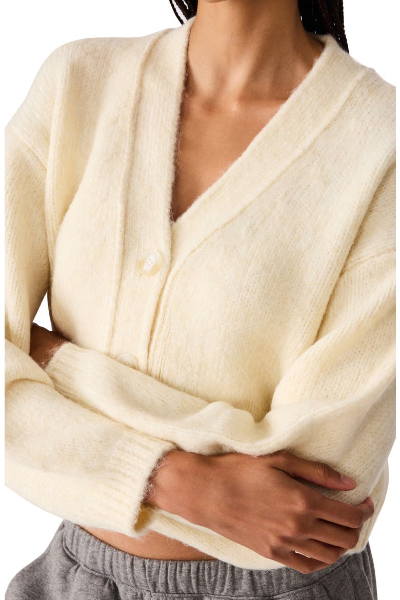 Mica Cropped Cardigan, Alternate, color, CREAM