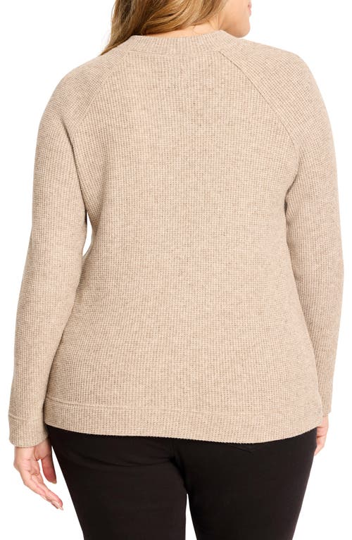 Nic + Zoe Nic+zoe Thermal Knit Button Top In Brown