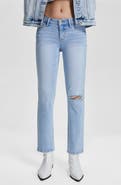 Bayeas Ally Super Low Rise Slim Straight Leg Jeans