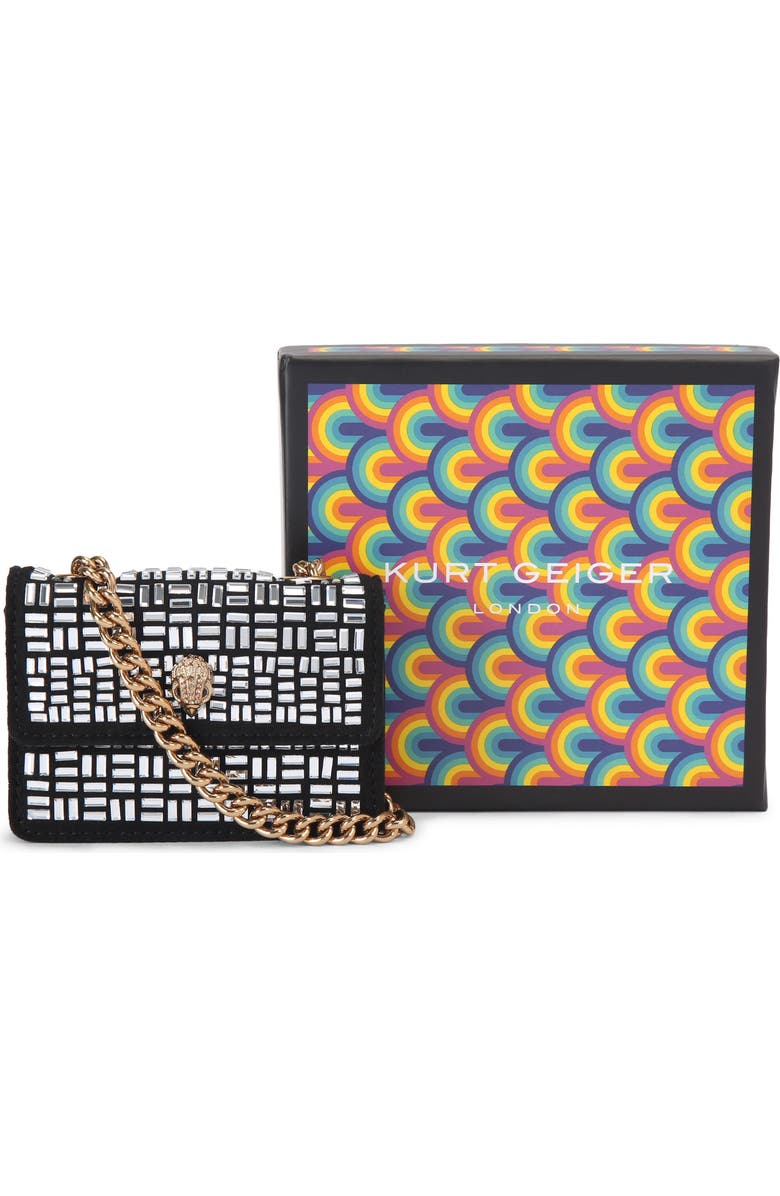 Kurt Geiger London Micro Kensington Faux Leather Crossbody Bag, Alternate, color, Charcoal