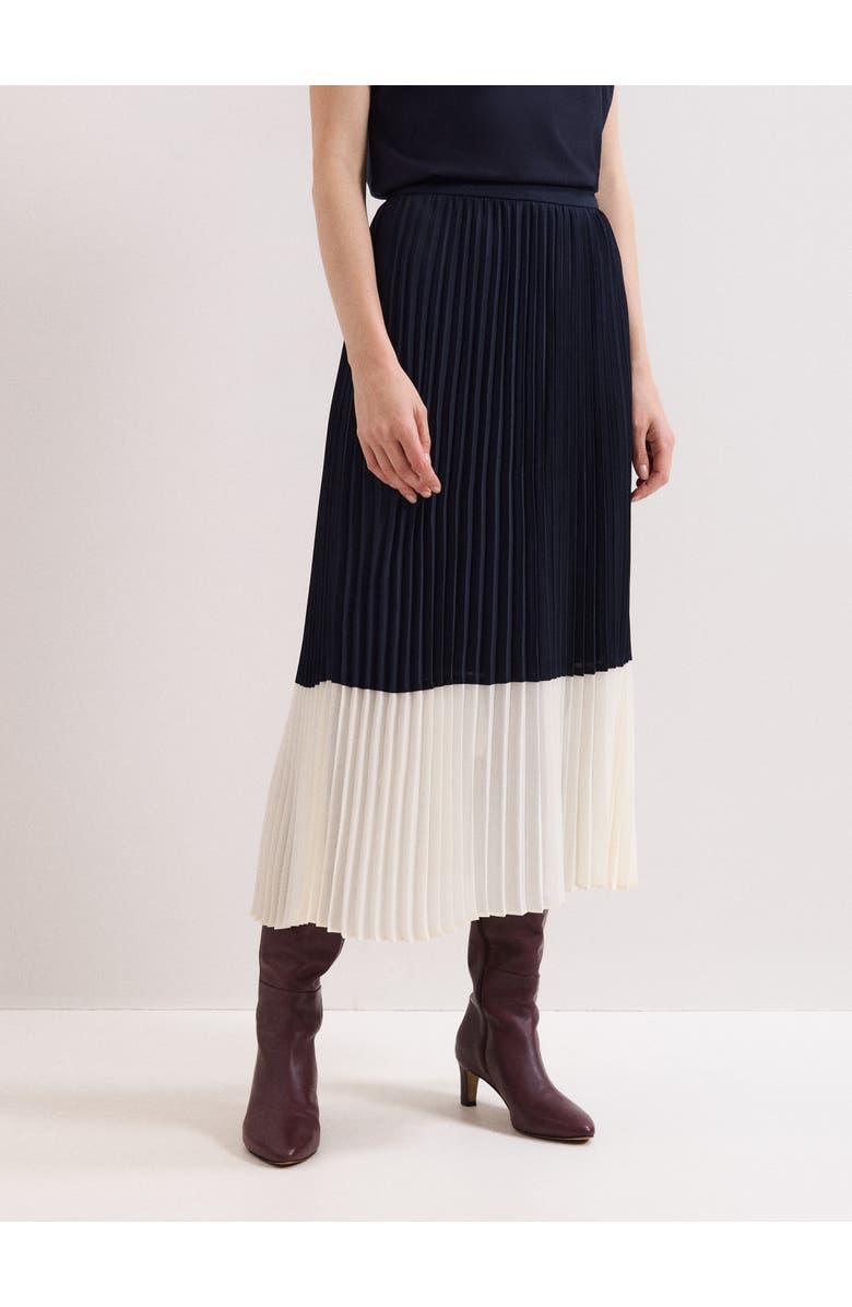 Phase Eight Eleanor Pleated Midi Skirt, Alternate, color, Navy