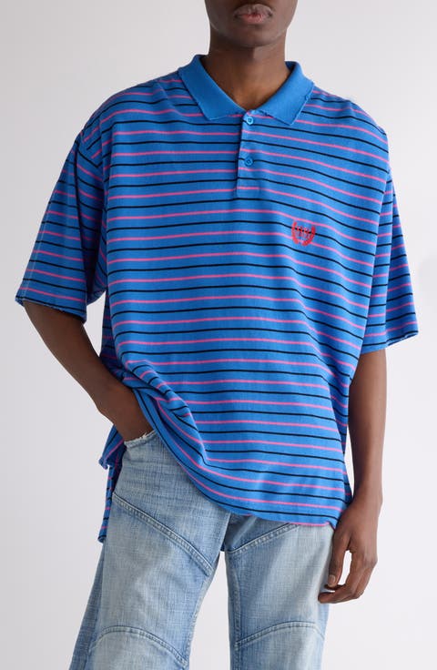 Laurel Embroidered Oversize Cotton Piqué Polo