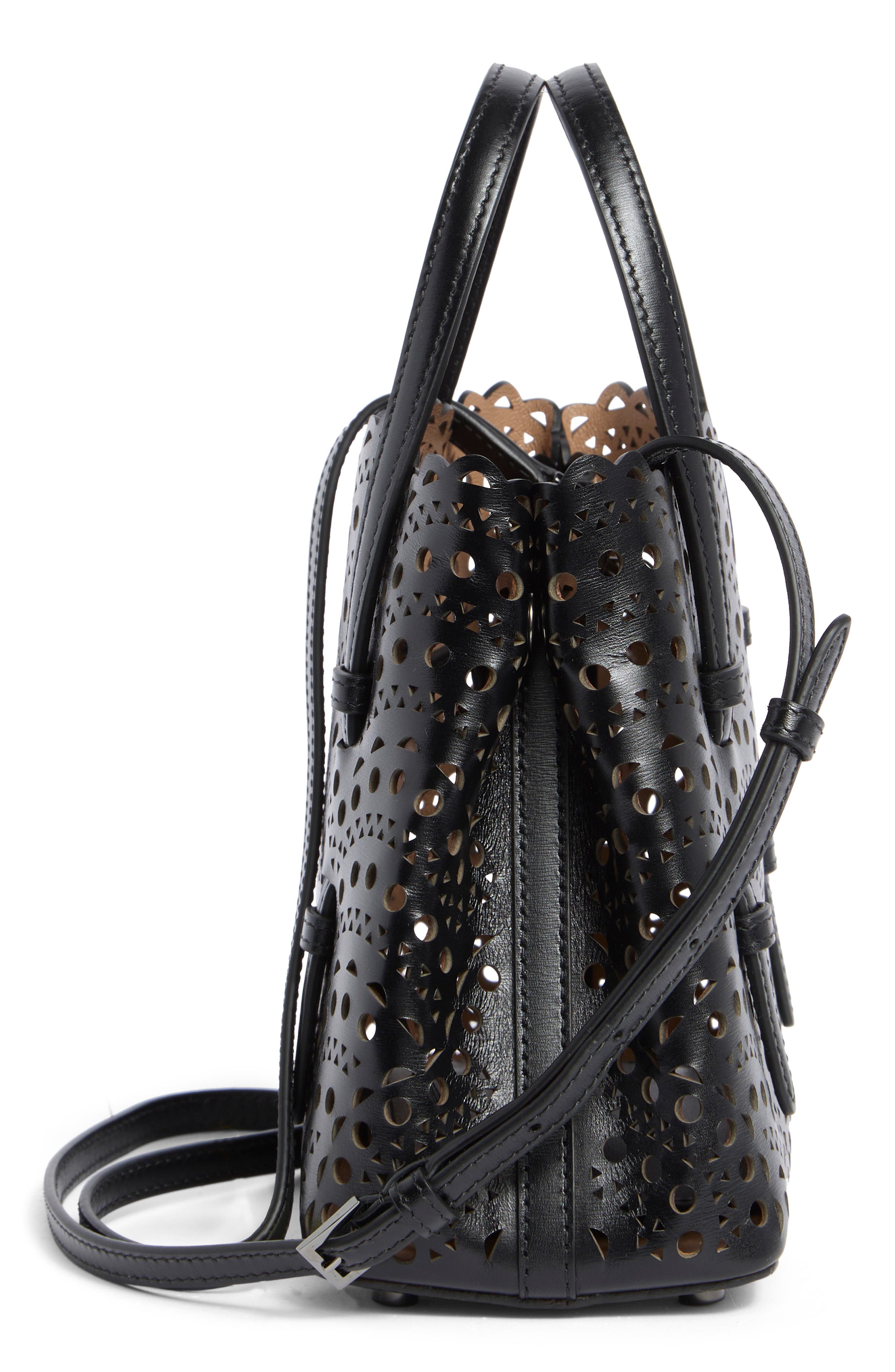 Alaïa Mina 20 Perforated Leather Tote, Alternate, color, 