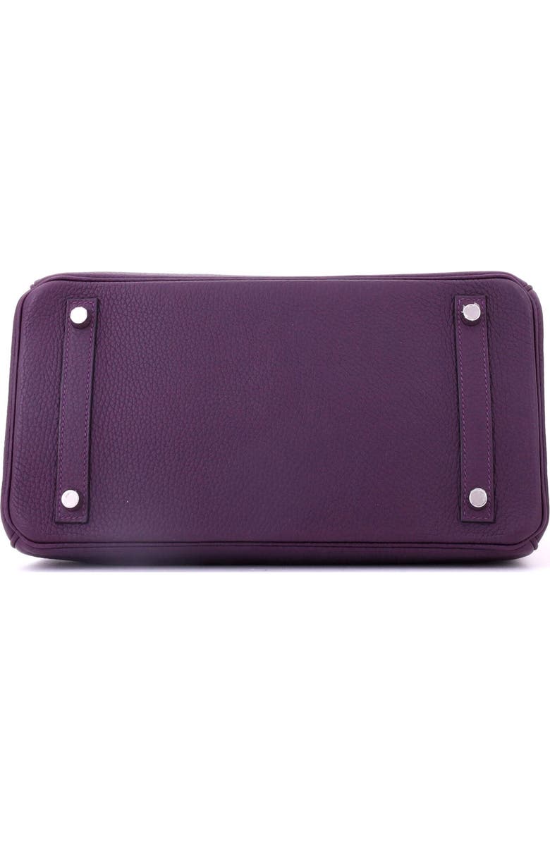 Pre-Owned Hermes Birkin Handbag Purple Clemence with Palladium Hardware 30, Alternate, color, Cassis