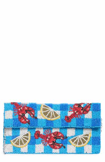 Collection XIIX Beaded Lobster Gingham Flap Clutch