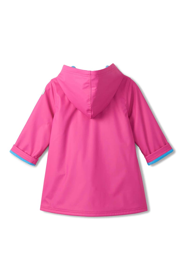 Kids' Raspberry Rose Waterproof Hooded Raincoat, Alternate, color, PINK