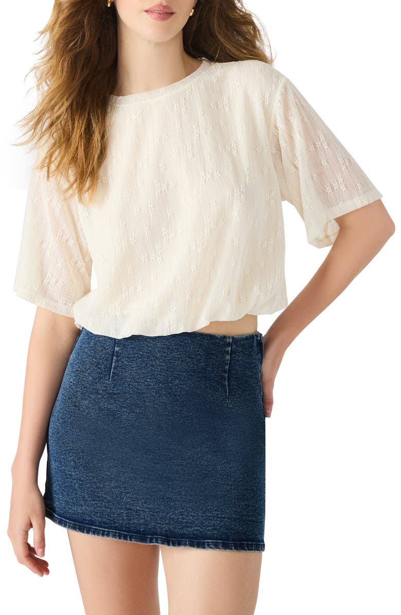 Steve Madden Orsa Lace Bubble Hem Top, Main, color, Antique