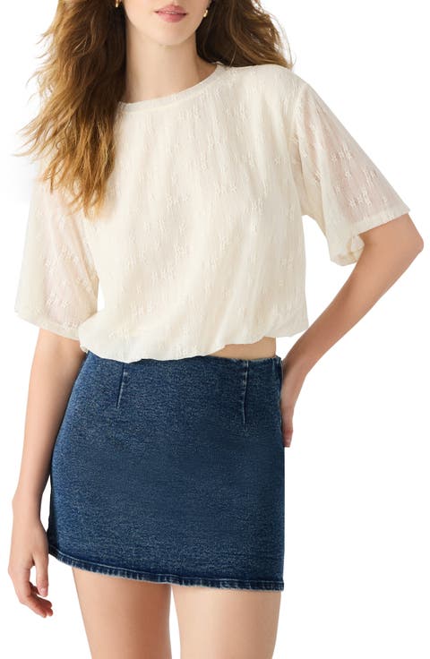 Orsa Lace Bubble Hem Top