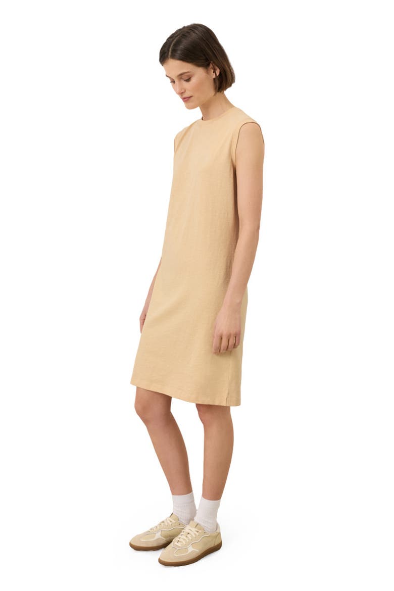 Organic Cotton Soft-Slub Essential Muscle Tee Dress, Alternate, color, Golden Sand