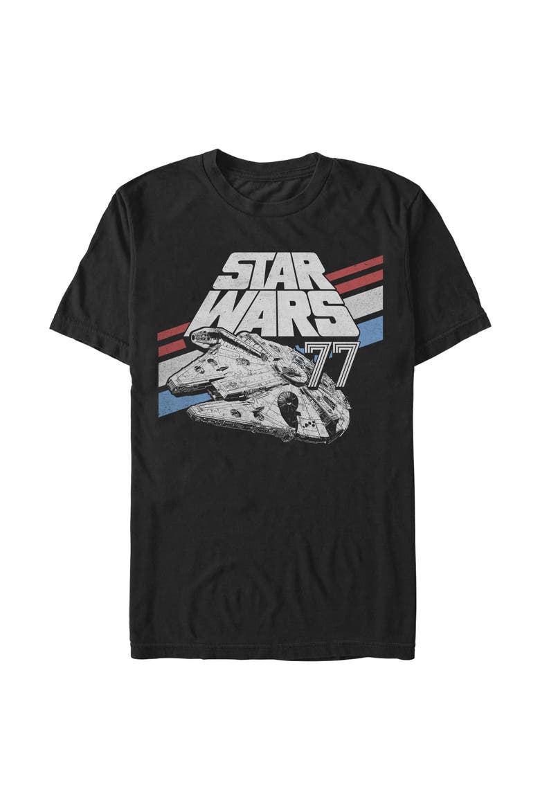 Men's Star Wars Monochrome 77 Logo  Graphic T-Shirt, Main, color, Black