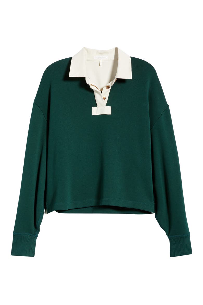 Vintage Terry Polo Sweatshirt, Alternate, color, FOREST