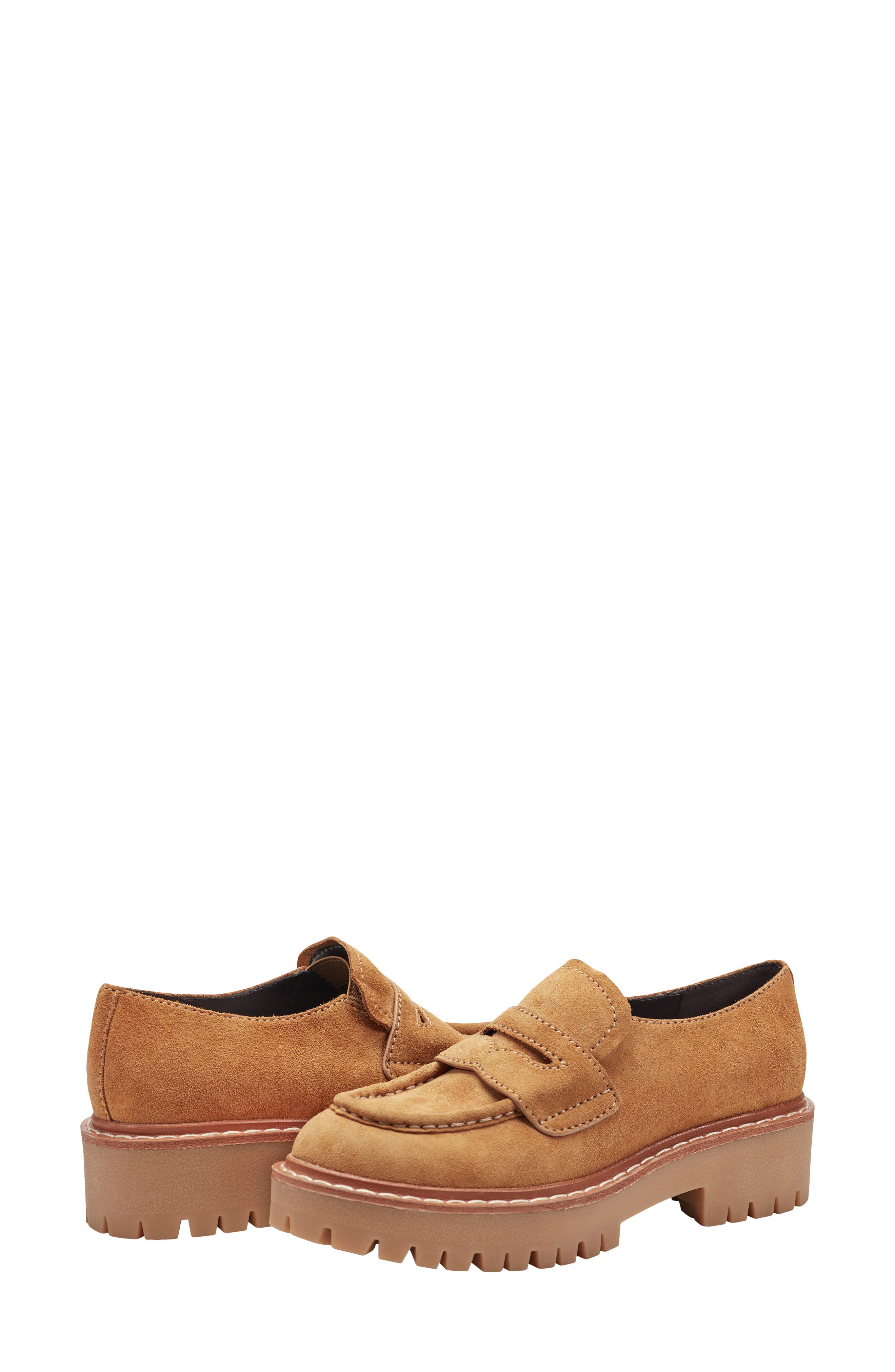 Marc Fisher LTD Norton Lug Sole Penny Loafer, Alternate, color, Beige