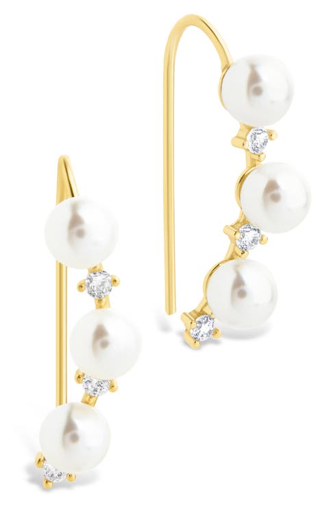 Siena Cubic Zirconia & Cultured Pearl Threader Earring