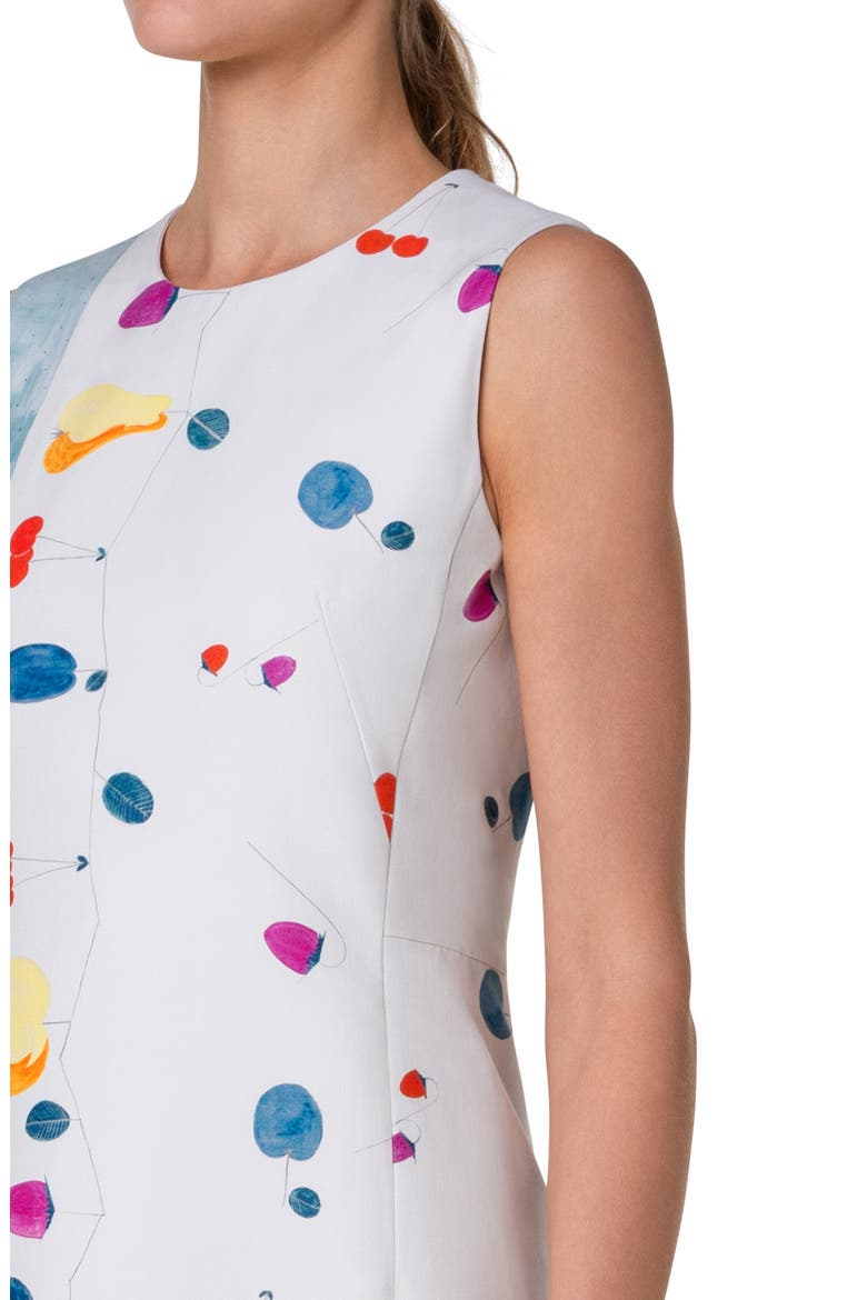 Fruit Print Cotton & Silk Blend Sheath Dress, Alternate, color, GREIGE-MULTICOLOR