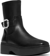 FitFlop F-Luma Crystal Buckle Leather Bootie