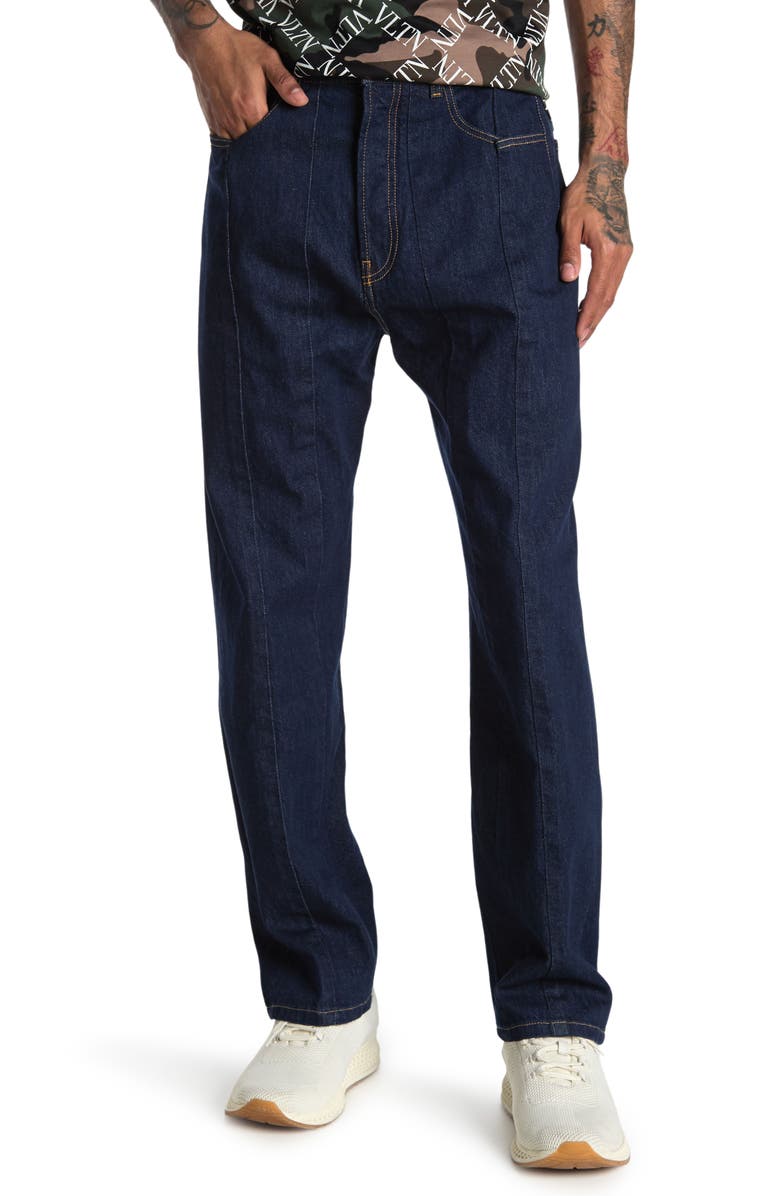 Valentino Vertical Seam Denim Jeans, Main, color, 