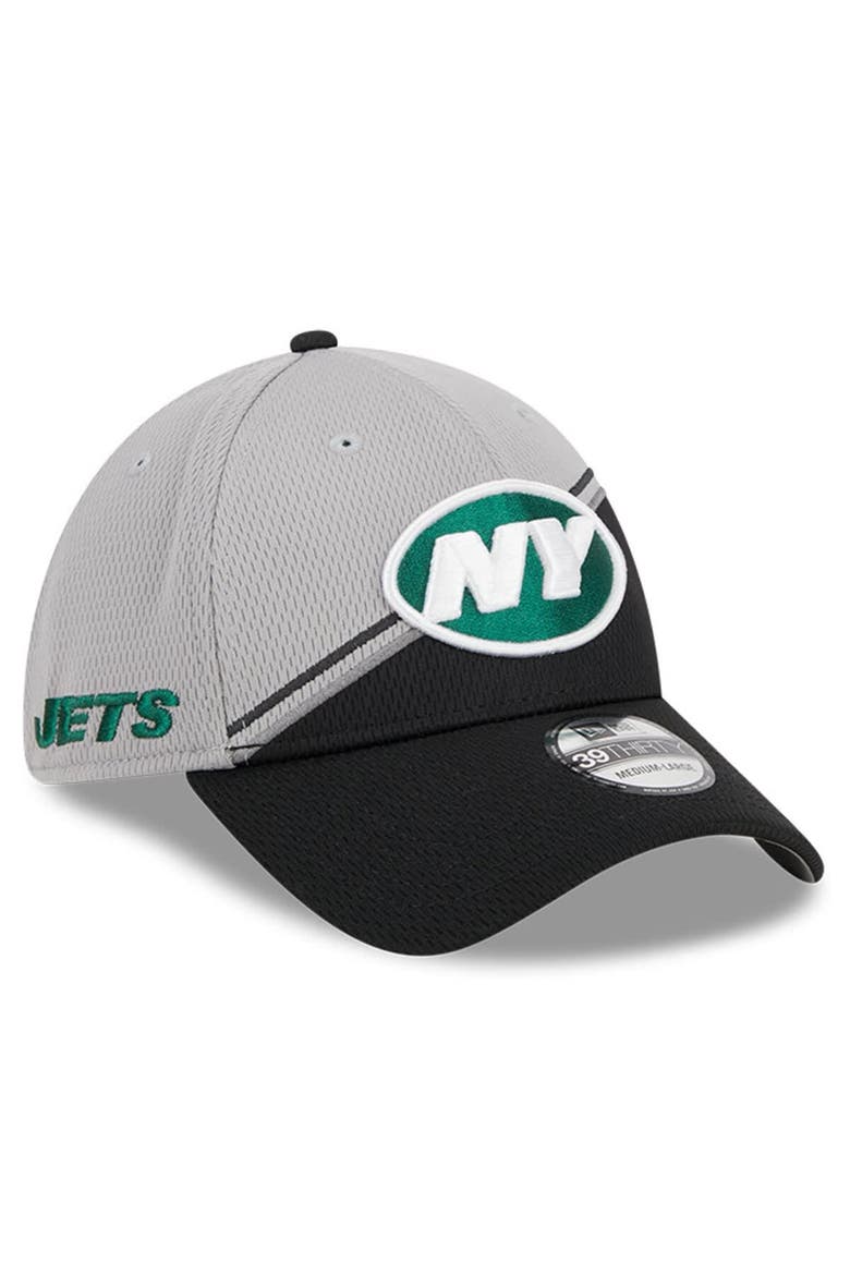 Men's New Era  Gray/Black New York Jets 2023 Sideline 39THIRTY Flex Hat, Main, color, Gray