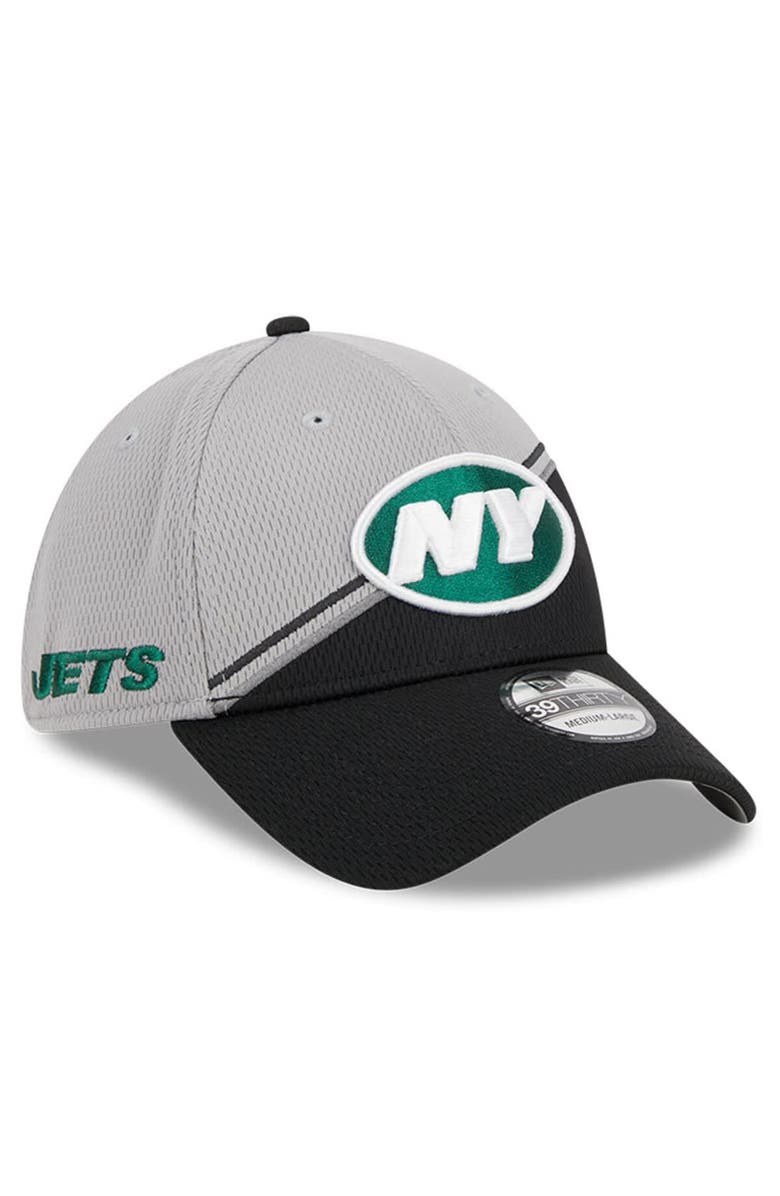 New Era Men's New Era Gray/Black New York Jets 2023 Sideline 39THIRTY Flex Hat, Main, color, Gray