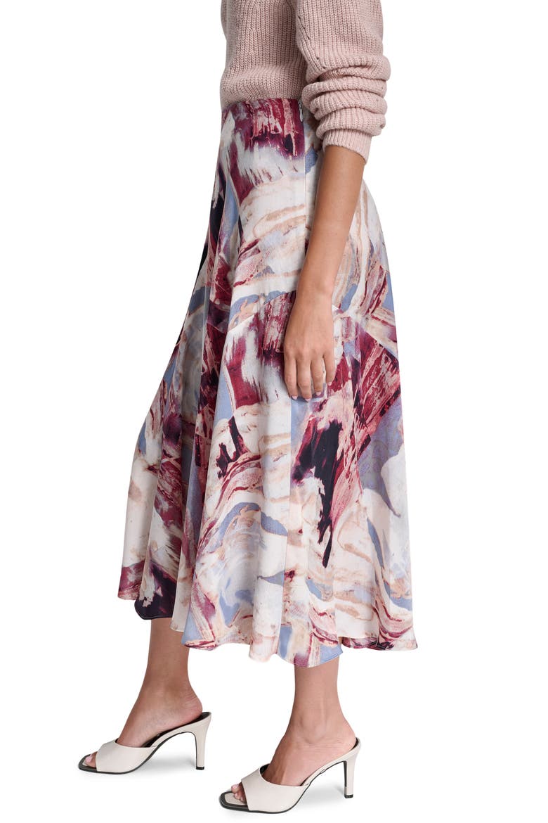 Abstract Print Satin Skirt, Alternate, color, URBAN SANDSTORM