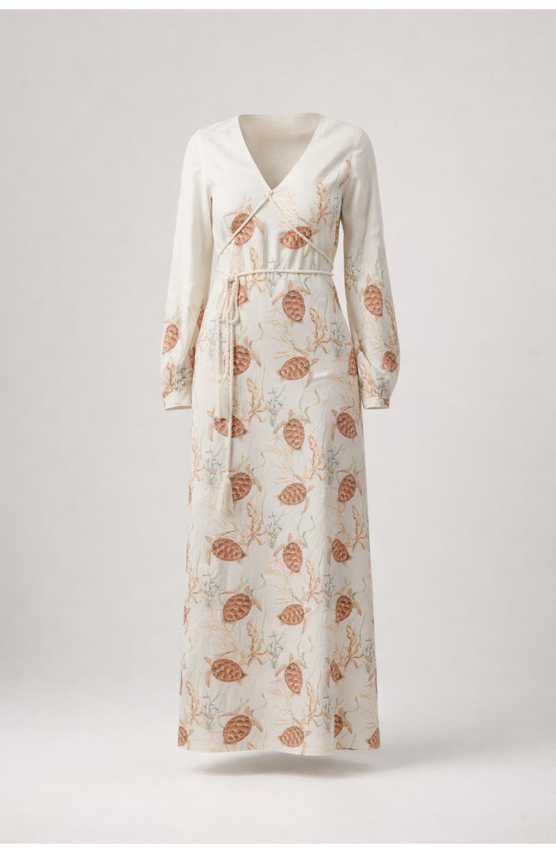 Sable Maroa Linen-blend Printed Maxi Dress, Main, color, Ivory (Off-White)