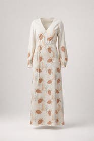 Sable Maroa Linen-blend Printed Maxi Dress