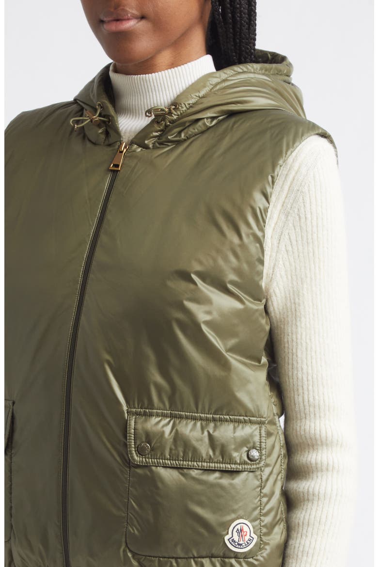 Lansette Hooded Down Vest, Alternate, color, GREEN