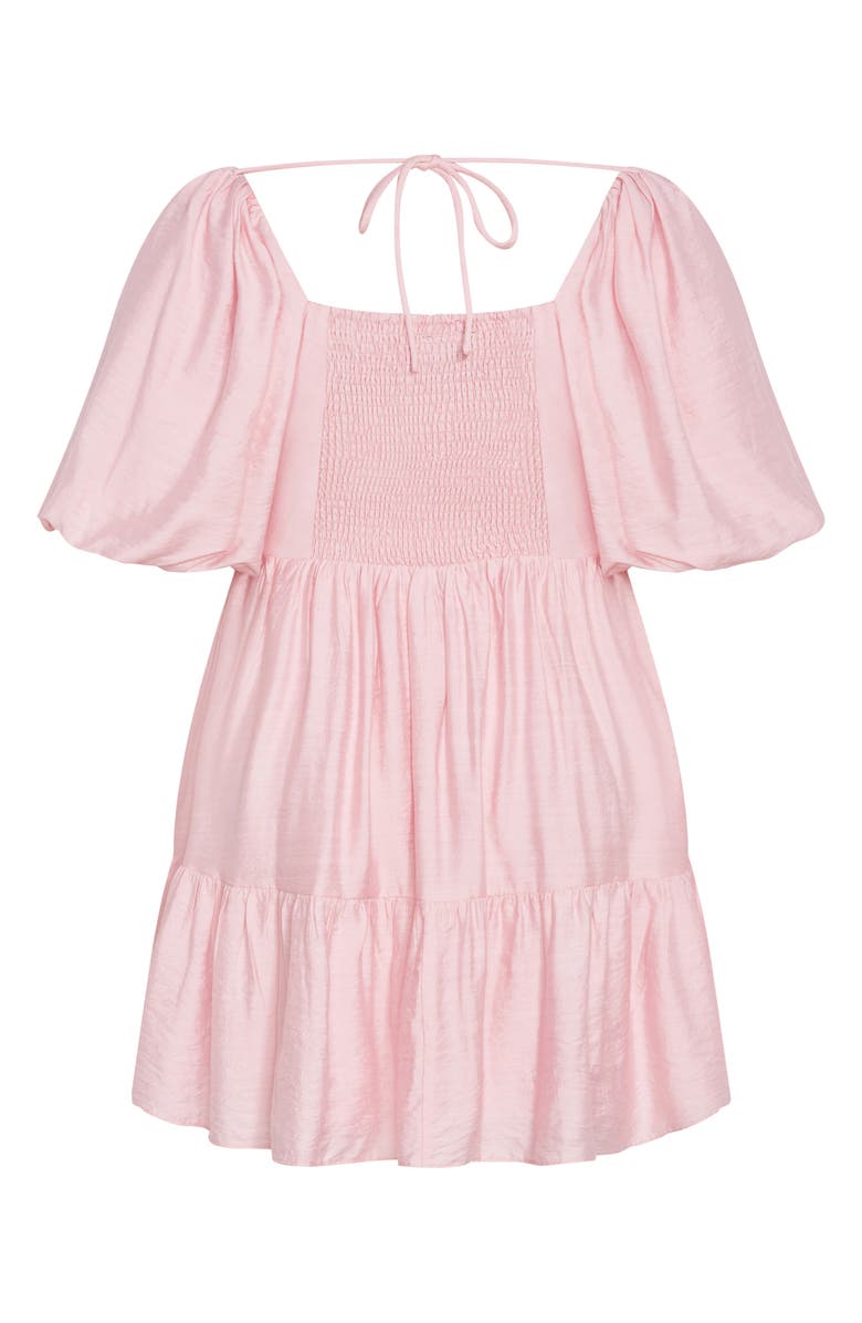 City Chic Mindy Puff Sleeve Dress, Alternate, color, Pout