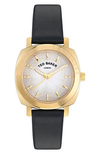 Ted Baker Kirsty Leather Strap Watch, 33mm In Black
