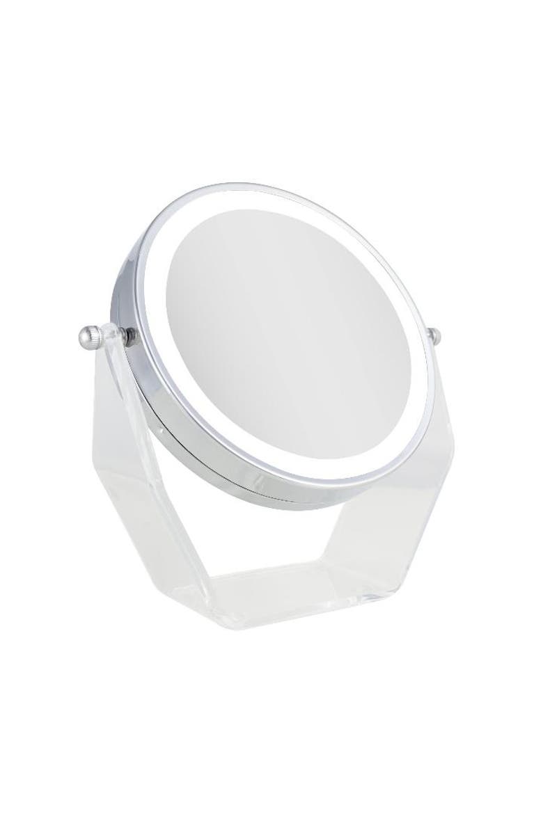 Lighted Makeup Mirror with Magnification & Swivel, Main, color, Chrome