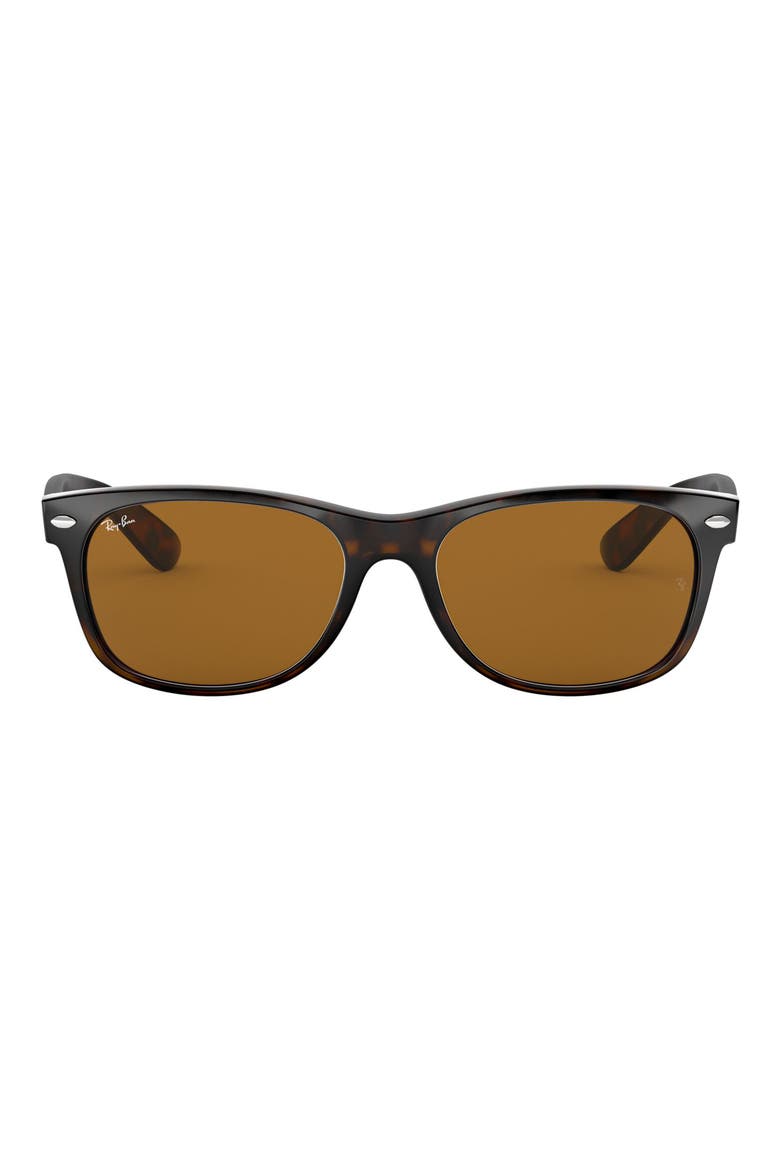 New Wayfarer 55mm Rectangular Sunglasses, Main, color, LIGHT HAVANA