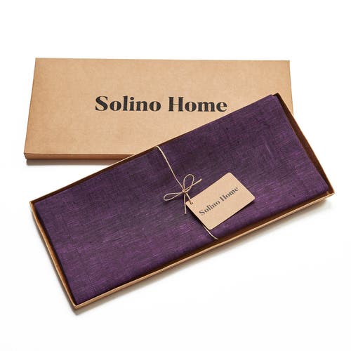 Solino Home Linen Table Runner In Grape