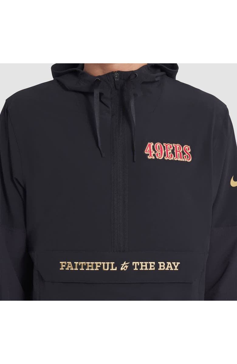 Nike Men's Nike Black San Francisco 49ers 2025 Rivalries Collection Sideline Anorak Half-Zip Hoodie Jacket, Alternate, color, Black