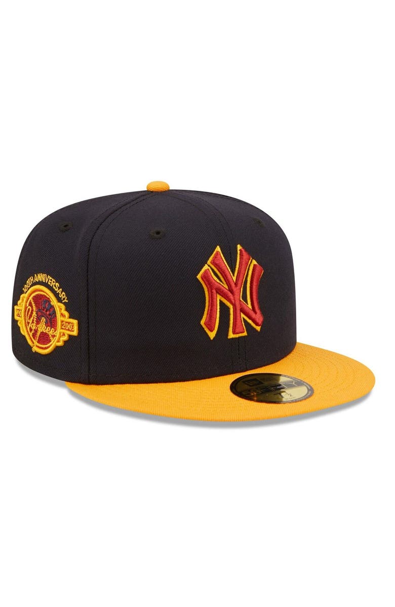 New Era Men's New Era Navy/Gold New York Yankees Primary Logo 59FIFTY Fitted Hat, Alternate, color,