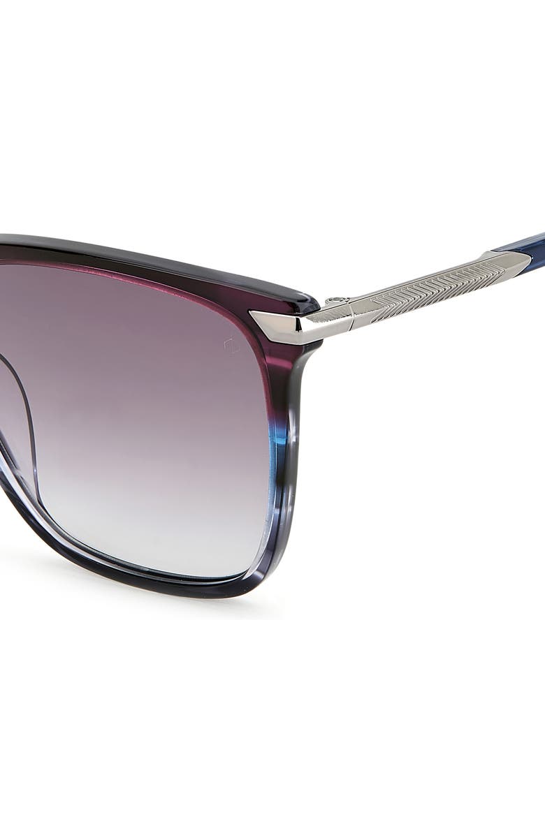 rag & bone 55mm Gradient Rectangle Sunglasses, Alternate, color, Blue Violet