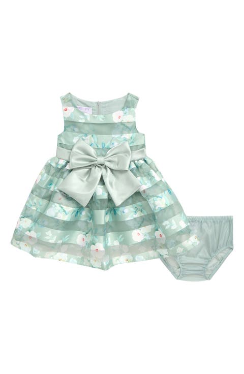 Shadow Stripe Bow Dress
