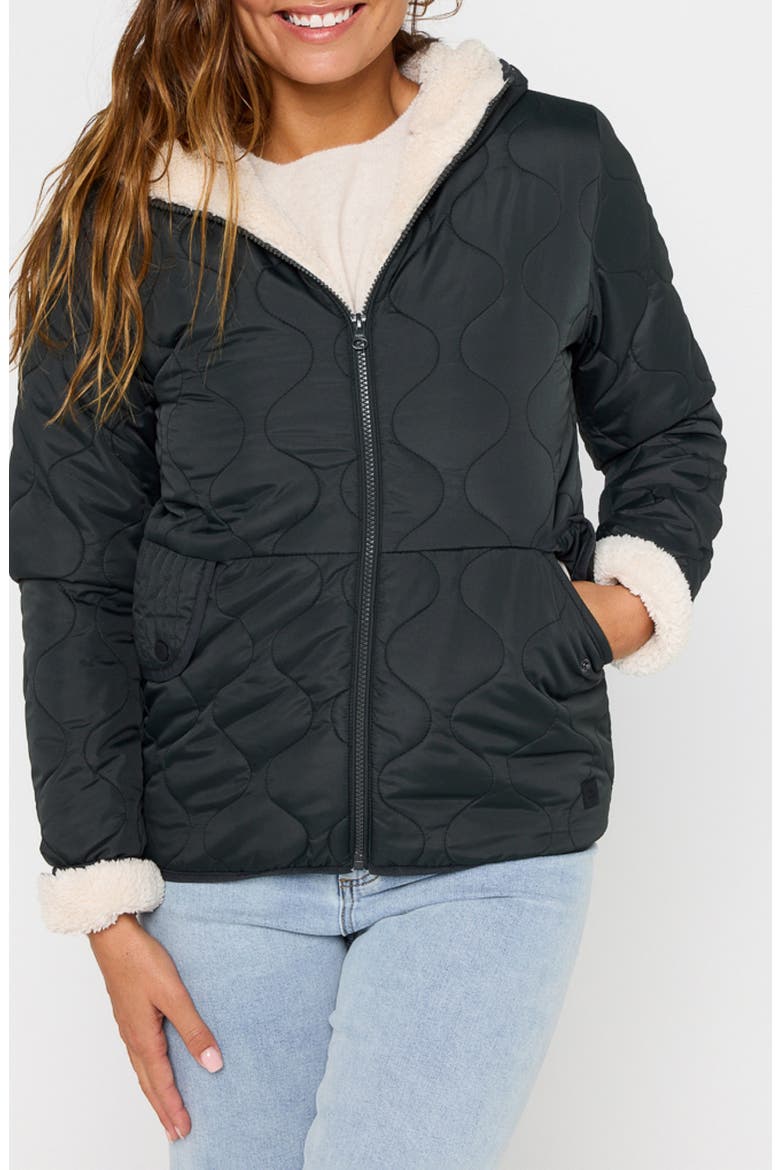 Anti-Series Anoeta Classic Quilted Hooded Jacket, Main, color, NOIR