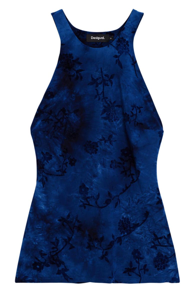 Floral Racerback Tank, Alternate, color, DARK BLUE