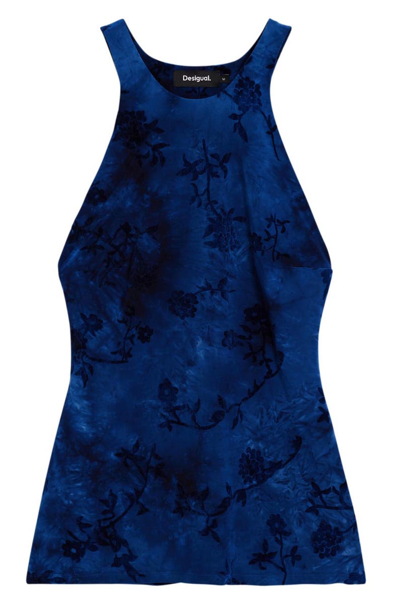 Desigual Floral Racerback Tank, Alternate, color, Dark Blue