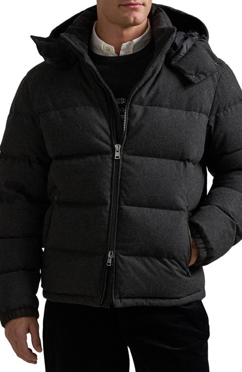 Decker Performance Wool Blend Hooded Down Jacket