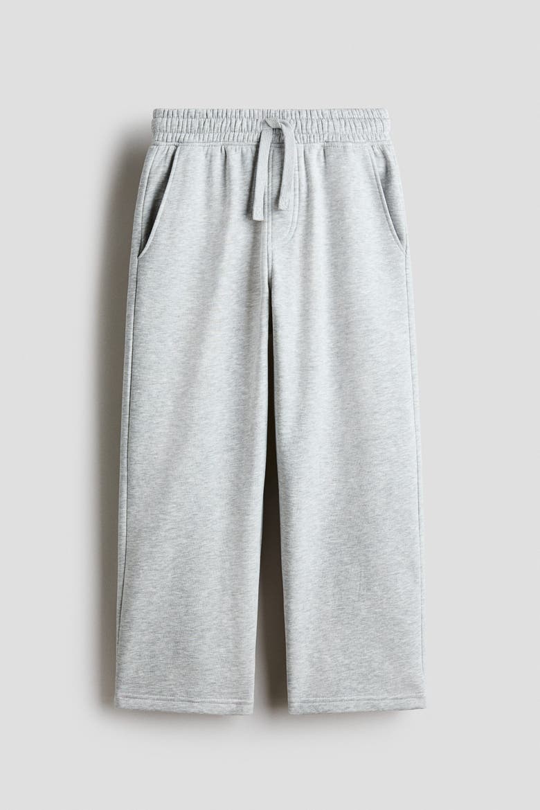 Wide-leg Brushed-inside Joggers, Alternate, color, Light gray melange