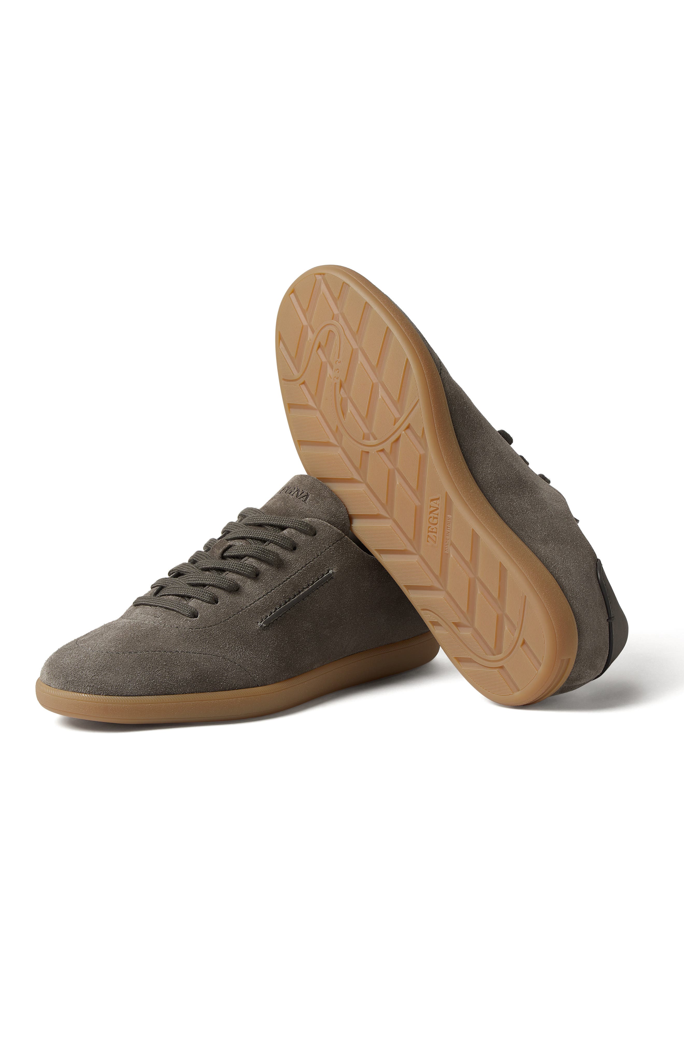 ZEGNA 232 Suede Sneaker, Alternate, color, Dark Taupe