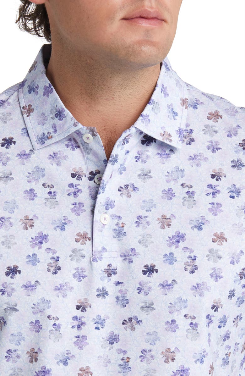 Bugatchi Victor OoohCotton<sup>®</sup> Print Polo, Alternate, color, Lavender