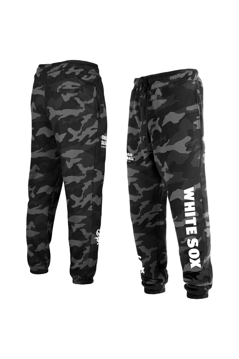 Men's New Era Black Chicago White Sox Camo Jogger Pants, Main, color, Black